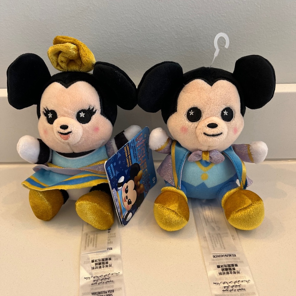 Disney Mickey and Minnie Plush Toy Set 50th anniversary Wishables